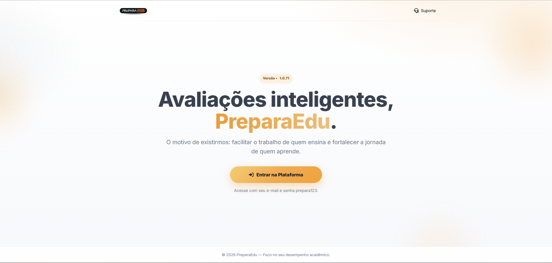 Tela 1 do projeto PreparaEdu